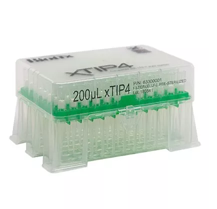 xTIP4 LTS Compatible Pipette Tips 200 μL Racked, Filtered, Sterilized