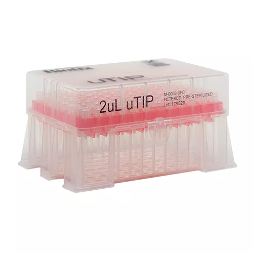uTIP Universal Pipette Tips 2 μL Racked, Filtered, Sterilized