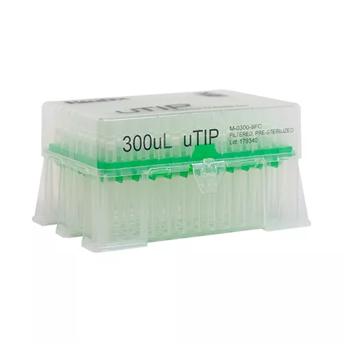  uTIP Universal Pipette Tips 300 μL Racked, Filtered, Sterilized