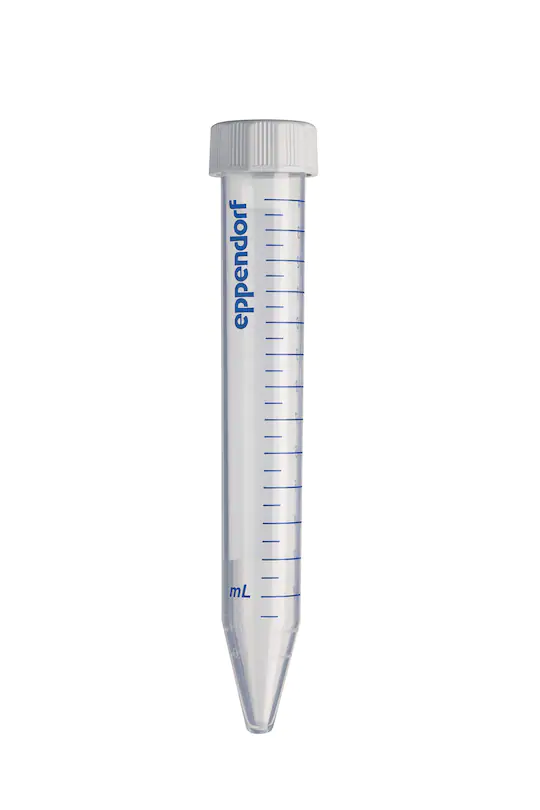 [0030122151] Eppendorf Conical Tubes, 15 mL, Sterile, pyrogen-, DNase-, RNase-, human and bacterial DNA-free, colorless, 500 tubes (10 bags × 50 tubes)
